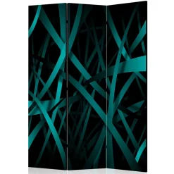 Wohnen Paravents|Wohnzimmer-Regale*Klappbarer Paravent in Petrol & Schwarz - Live