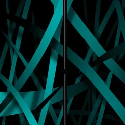 Wohnen Paravents|Wohnzimmer-Regale*Klappbarer Paravent in Petrol & Schwarz - Live