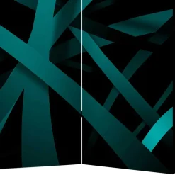 Wohnen Paravents|Wohnzimmer-Regale*Klappbarer Paravent in Petrol & Schwarz - Live