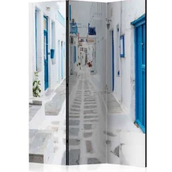 Wohnen Klappbarer Paravent in Weiß & Blau - Rennia