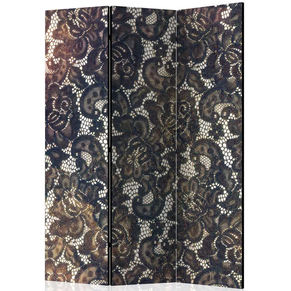 Wohnen Klappbarer Paravent mit Druckmotiv Spitze - Amby