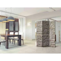 Wohnen Klappbarer Paravent Sandstein Mauer - Florynn