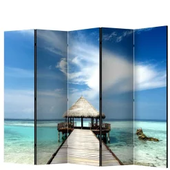 Wohnen Klappbarer Paravent Steg & Hütte im Meer - Makassa