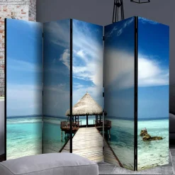 Wohnen Klappbarer Paravent Steg & Hütte im Meer - Makassa