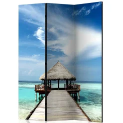 Wohnen Klappbarer Paravent Steg & Hütte im Meer - Makassa