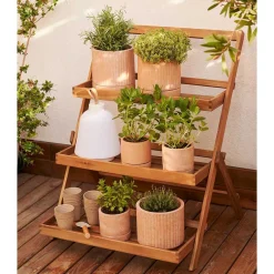 Wohnen Klappbares Regal im Treppendesign - zB für Blumen - Oledra