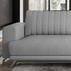 Wohnen Klappcouch in Hellgrau Chenille - Jakery