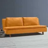 Wohnen Sofas|Sofa*Klappcouch in Ocker mit Eiche - Lyra