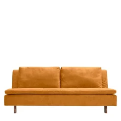 Wohnen Sofas|Sofa*Klappcouch in Ocker mit Eiche - Lyra