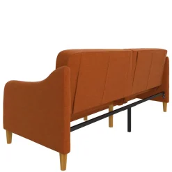 Wohnen Sofas|Sofa*Klappcouch in Orange und Holz Natur - Sipano