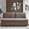 Wohnen Schlafsofas*Klappcouch ohne Armlehnen in Taupe - Drosalino
