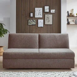 Wohnen Schlafsofas*Klappcouch ohne Armlehnen in Taupe - Drosalino