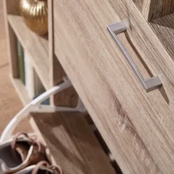 Wohnen 2-Klappen Schuhschrank mit drei offenen Regalfächern - Ilona