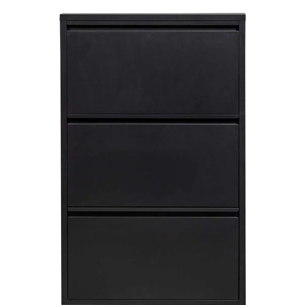 Wohnen 3-Klappen-Schuhschrank in Schwarz - Matic