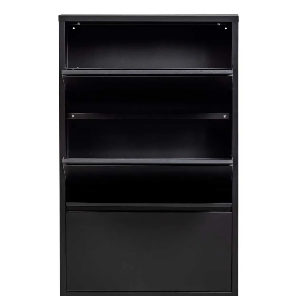 Wohnen 3-Klappen-Schuhschrank in Schwarz - Matic