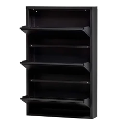 Wohnen 3-Klappen-Schuhschrank in Schwarz - Matic