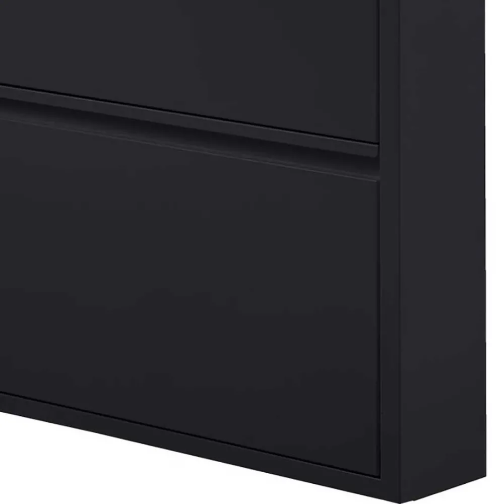 Wohnen 3-Klappen-Schuhschrank in Schwarz - Matic