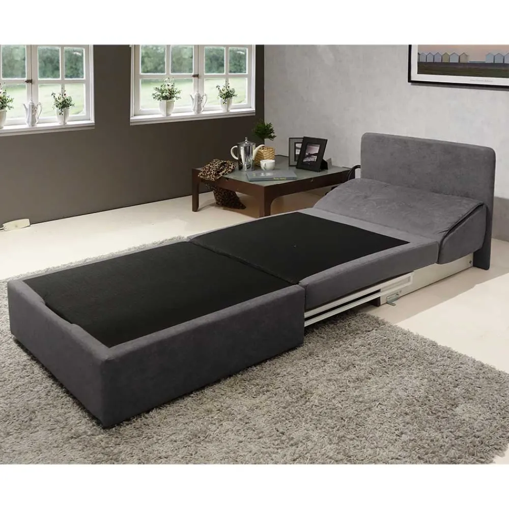 Wohnen Klappsessel in Silber Grau Webstoff - Belania