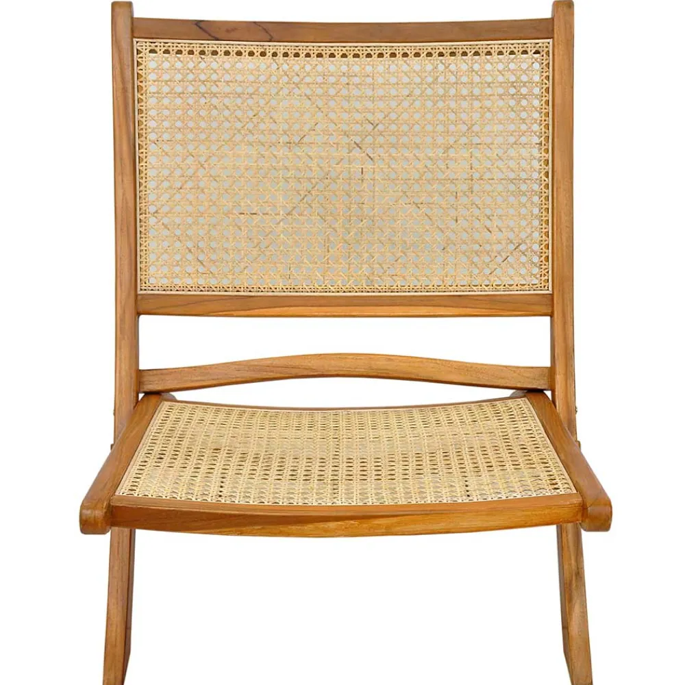 Wohnen Klappsessel mit Wiener Geflecht aus Teak & Rattan - Vilrada