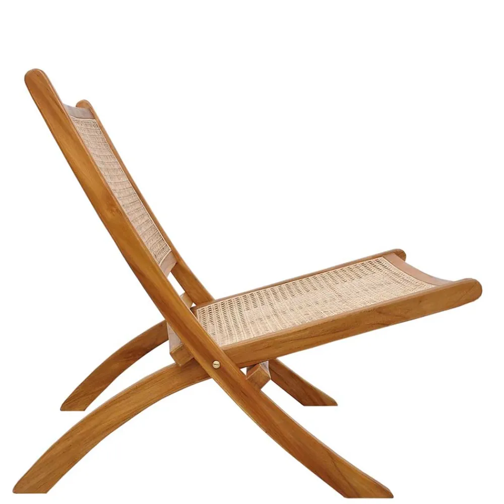 Wohnen Klappsessel mit Wiener Geflecht aus Teak & Rattan - Vilrada