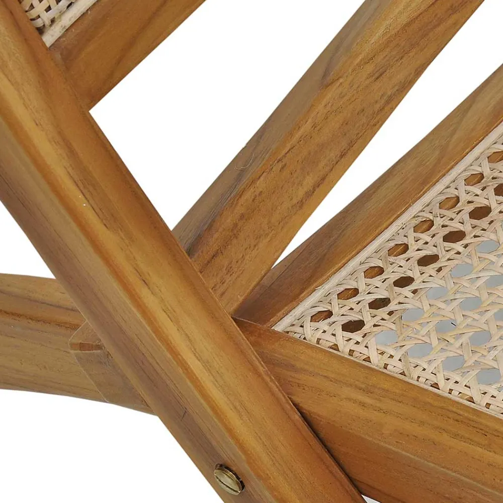 Wohnen Klappsessel mit Wiener Geflecht aus Teak & Rattan - Vilrada