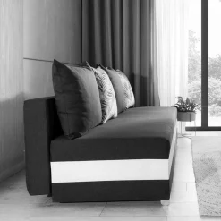 Wohnen Schlafsofas*Klappsofa in Schwarzbraun mit Weiß - Bacima