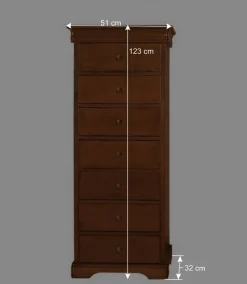 Wohnen Sideboards & Kommoden|Sideboards & Kommoden*Klassisch gestaltete Hochkommode in Nussbaum - Lemerzi