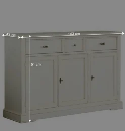 Wohnen Küchenschränke|Sideboards*Klassische Anrichte in Antikweiß - Annot