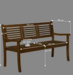 Wohnen Küchenbänke|Esszimmerbänke*Klassische Gartenbank aus Akazie Massivholz - Detroit