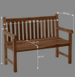 Wohnen Teakholz-Gartenmöbel|Gartenbänke*Klassische Holz Gartenbank mit Lehnen - Klahuma