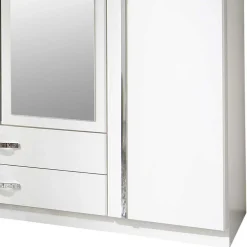 Wohnen Jugendzimmerschränke*Klassischer Kleiderschrank in Weiß mit Chrom - Miracella