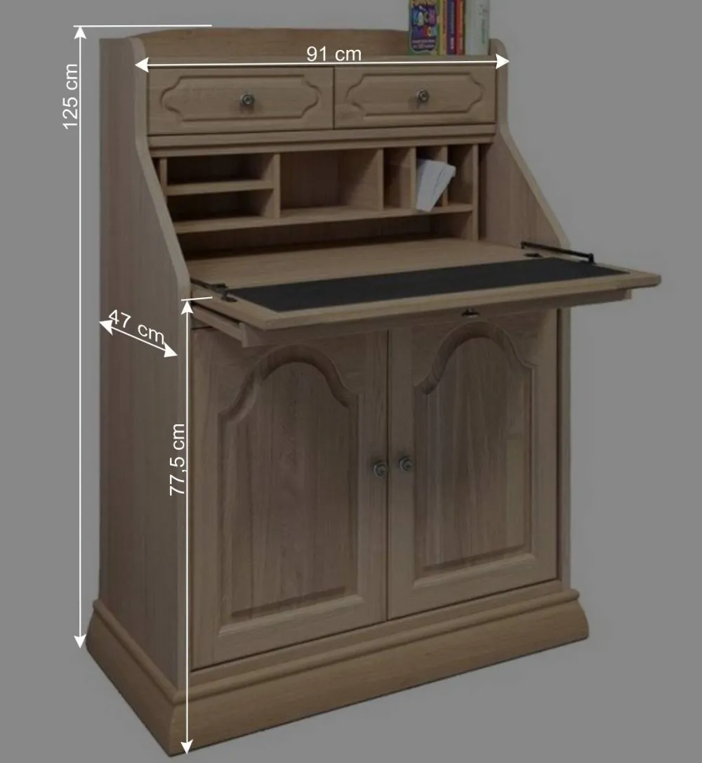 Wohnen Esszimmerschränke|Highboards*Klassischer Schreibschrank Sekretär aus Eiche - Hamptony