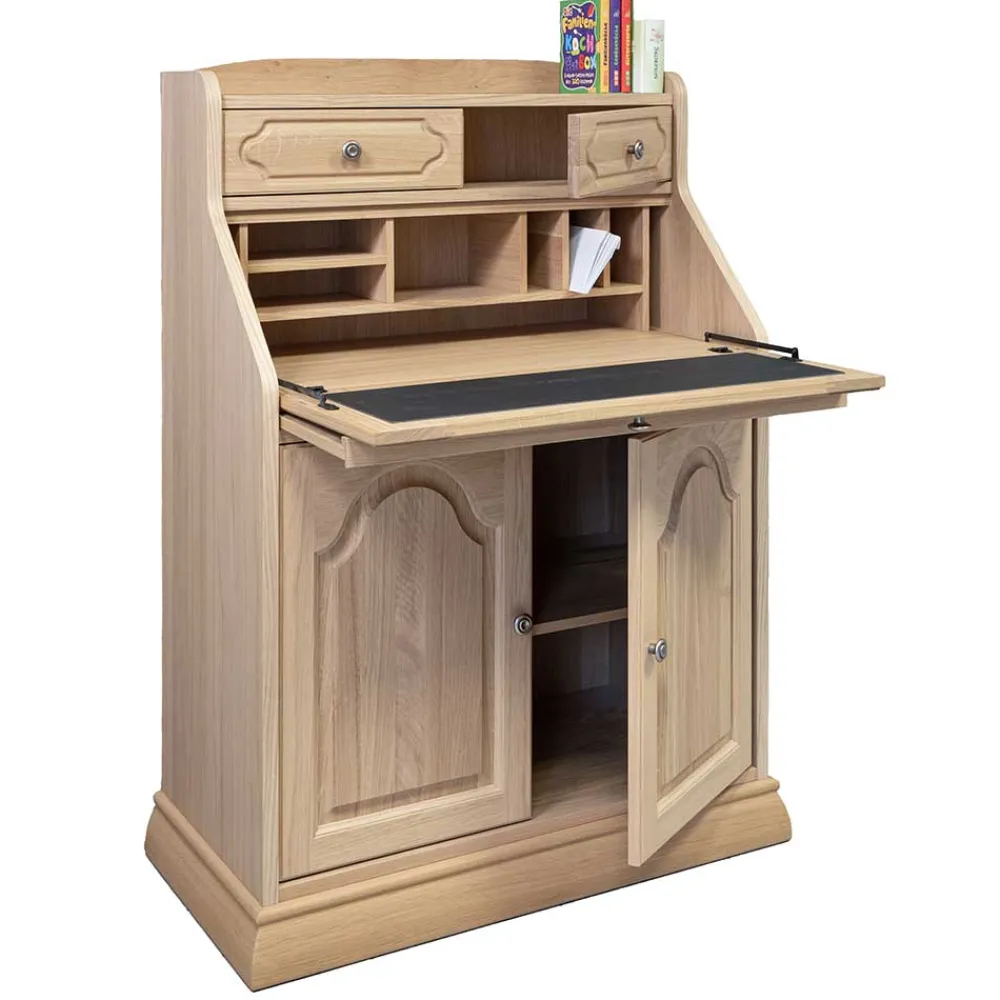 Wohnen Esszimmerschränke|Highboards*Klassischer Schreibschrank Sekretär aus Eiche - Hamptony