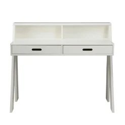 Kinder Wohnen Klassischer Schreibtisch Etzga aus weißem Massivholz