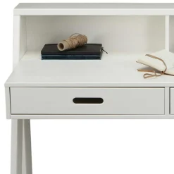 Kinder Wohnen Klassischer Schreibtisch Etzga aus weißem Massivholz