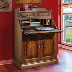 Wohnen Tische|Braune Möbel*Klassischer Sekretär in Nussbaum - Modicca