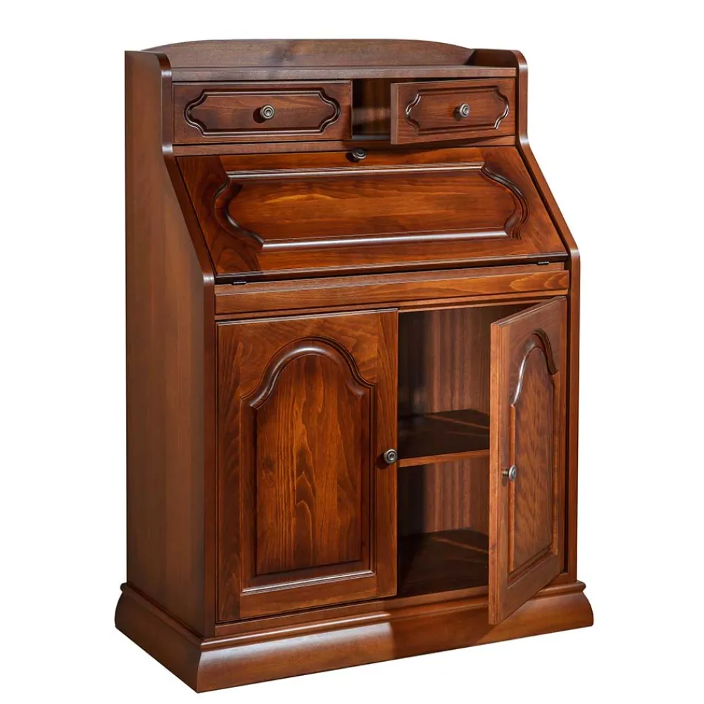 Wohnen Tische|Braune Möbel*Klassischer Sekretär in Nussbaum - Modicca