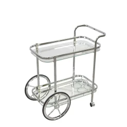 Wohnen Couchtisch|Servierwagen*Klassischer Servierwagen in Glas & Chrom - Felzon