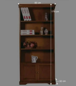 Wohnen Naturholzmöbel|Braune Möbel*Klassisches Bücherregal 85x179x32 cm - Lemerzi