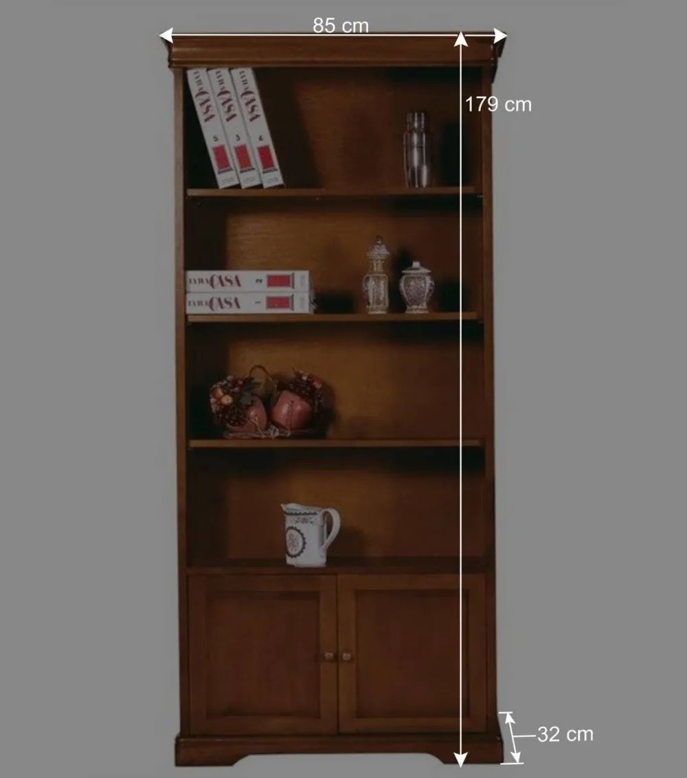 Wohnen Naturholzmöbel|Braune Möbel*Klassisches Bücherregal 85x179x32 cm - Lemerzi