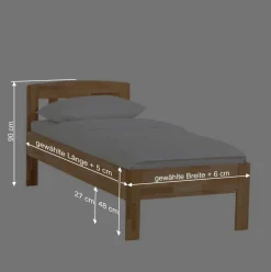 Wohnen Klassisches Holzbett Seriacus mit Kopfteil halboffen