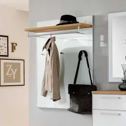 Wohnen Bürogarderoben|Garderoben*Kleiderpaneel Wynoca in Weiß Glas beschichtet