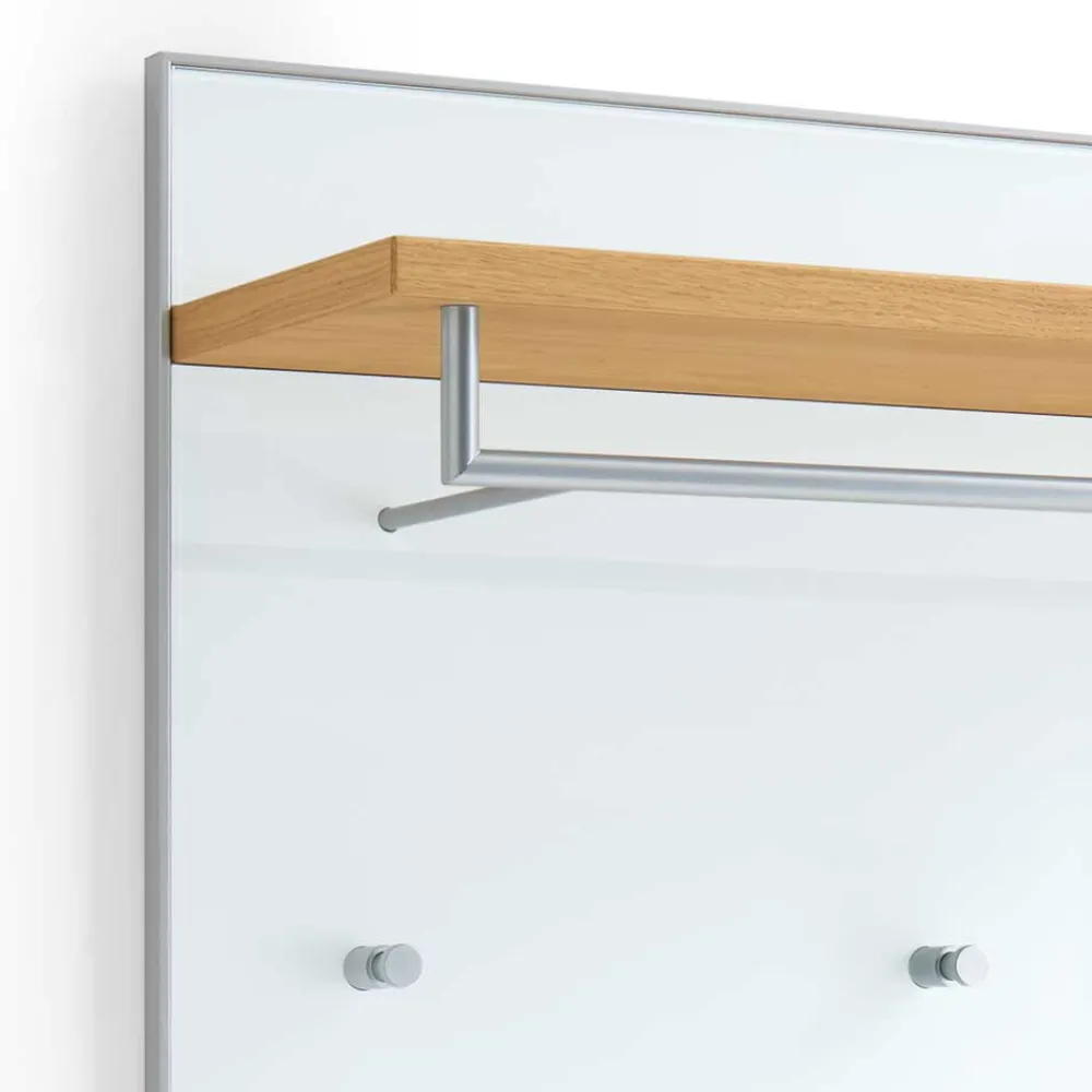 Wohnen Bürogarderoben|Garderoben*Kleiderpaneel Wynoca in Weiß Glas beschichtet