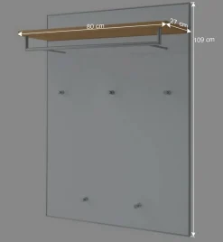 Wohnen Bürogarderoben|Garderoben*Kleiderpaneel Wynoca in Weiß Glas beschichtet