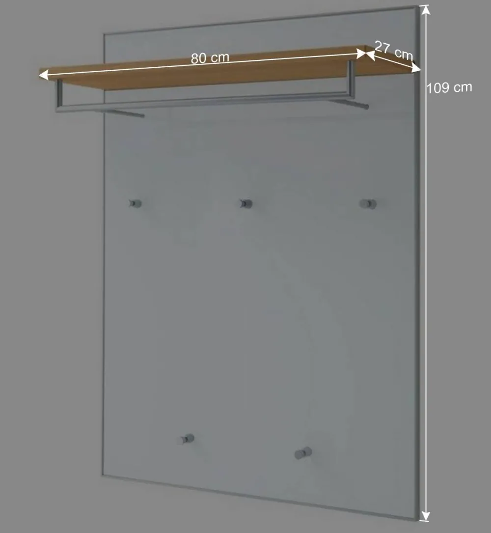 Wohnen Bürogarderoben|Garderoben*Kleiderpaneel Wynoca in Weiß Glas beschichtet