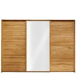Wohnen Glasmöbel|Massivholzmöbel*Kleiderschrank aus Wildeiche mit Weißglas - Divnoi