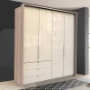 Wohnen Kleiderschrank 200cm breit in Creme Glas - Rativian