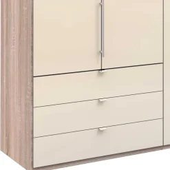 Wohnen Kleiderschrank 200cm breit in Creme Glas - Rativian
