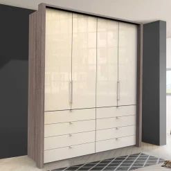 Wohnen Jugendzimmerschränke*Kleiderschrank glasbeschichtet in Creme - Laingo