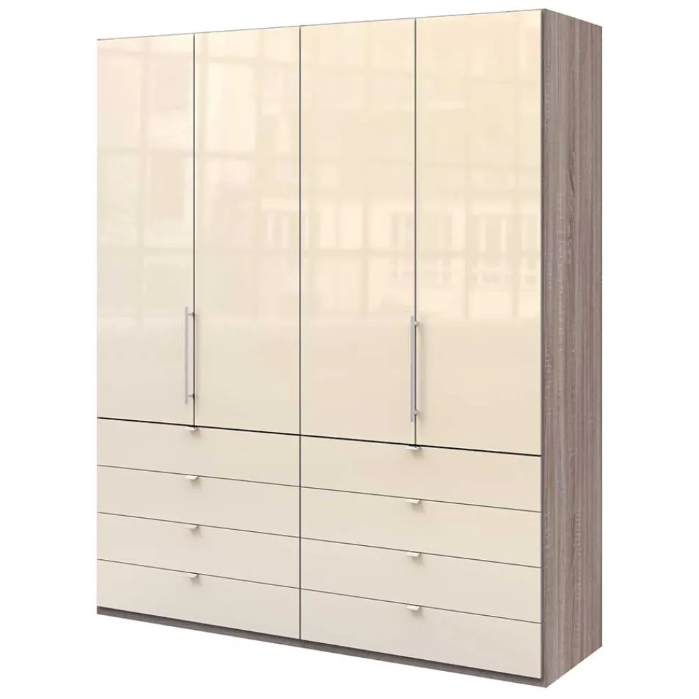 Wohnen Jugendzimmerschränke*Kleiderschrank glasbeschichtet in Creme - Laingo